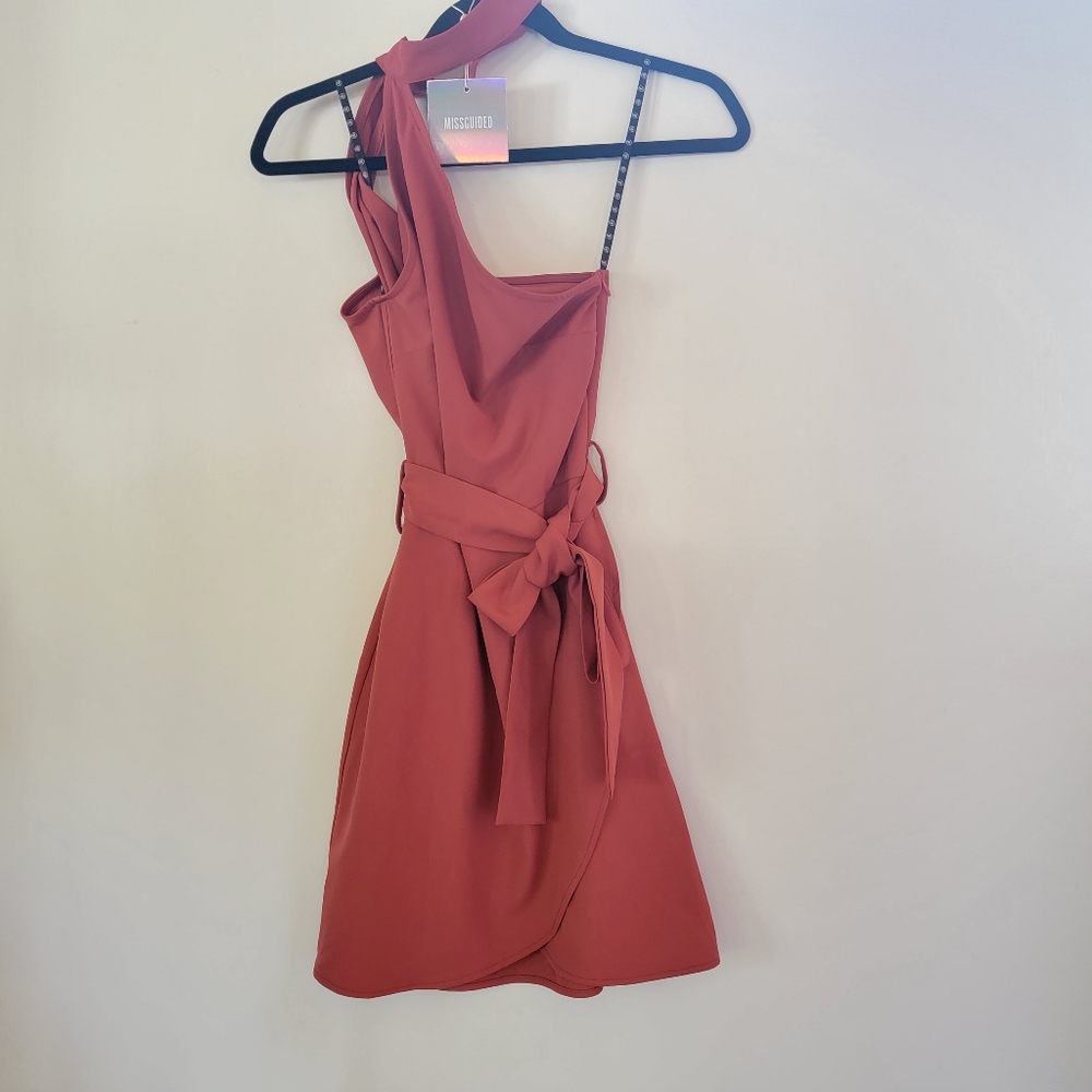 Missguided | One Shoulder Choker Neck Bodycon Mini Dress Size 4